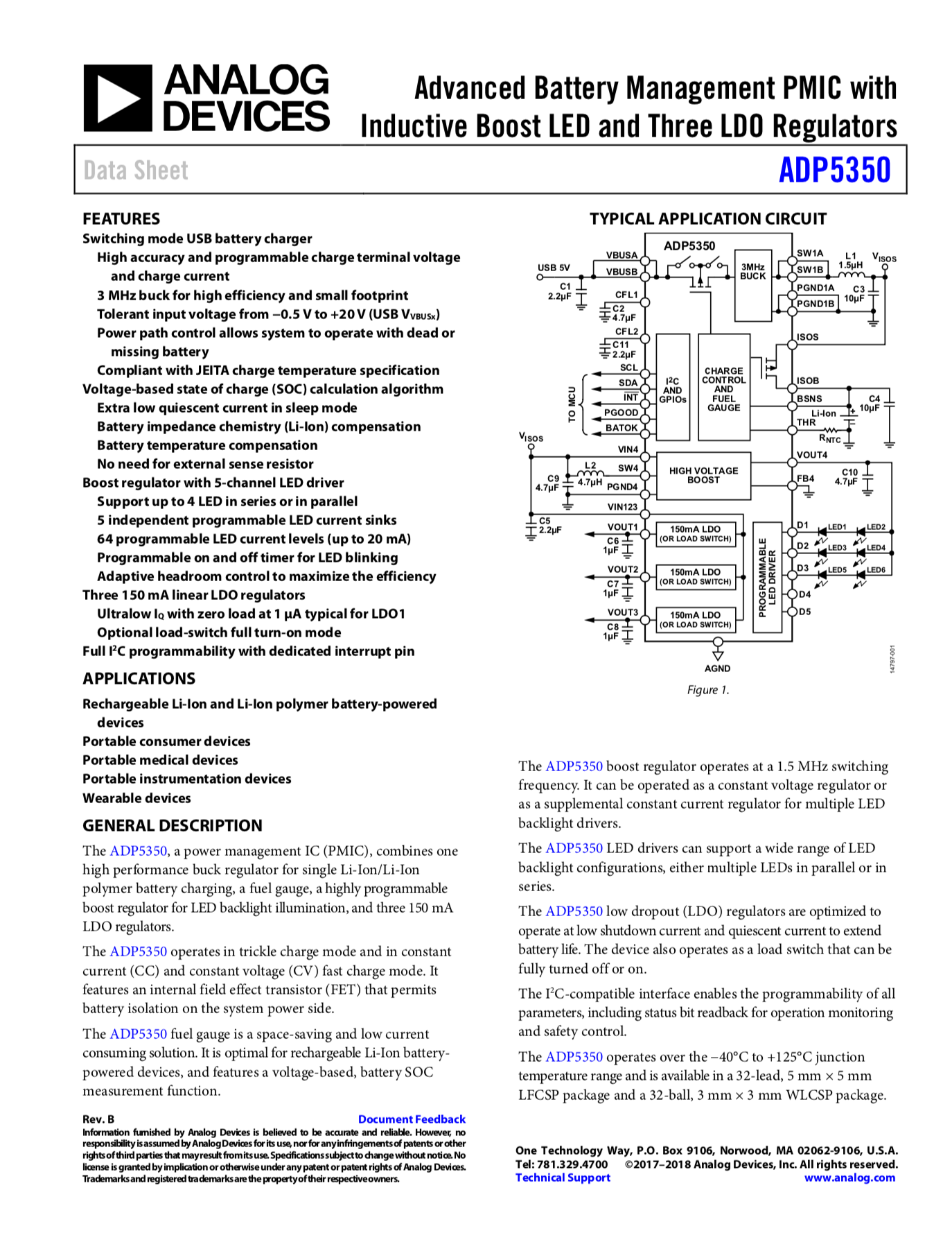 Analog Devices Datasheet for a PMIC (Power management IC)
