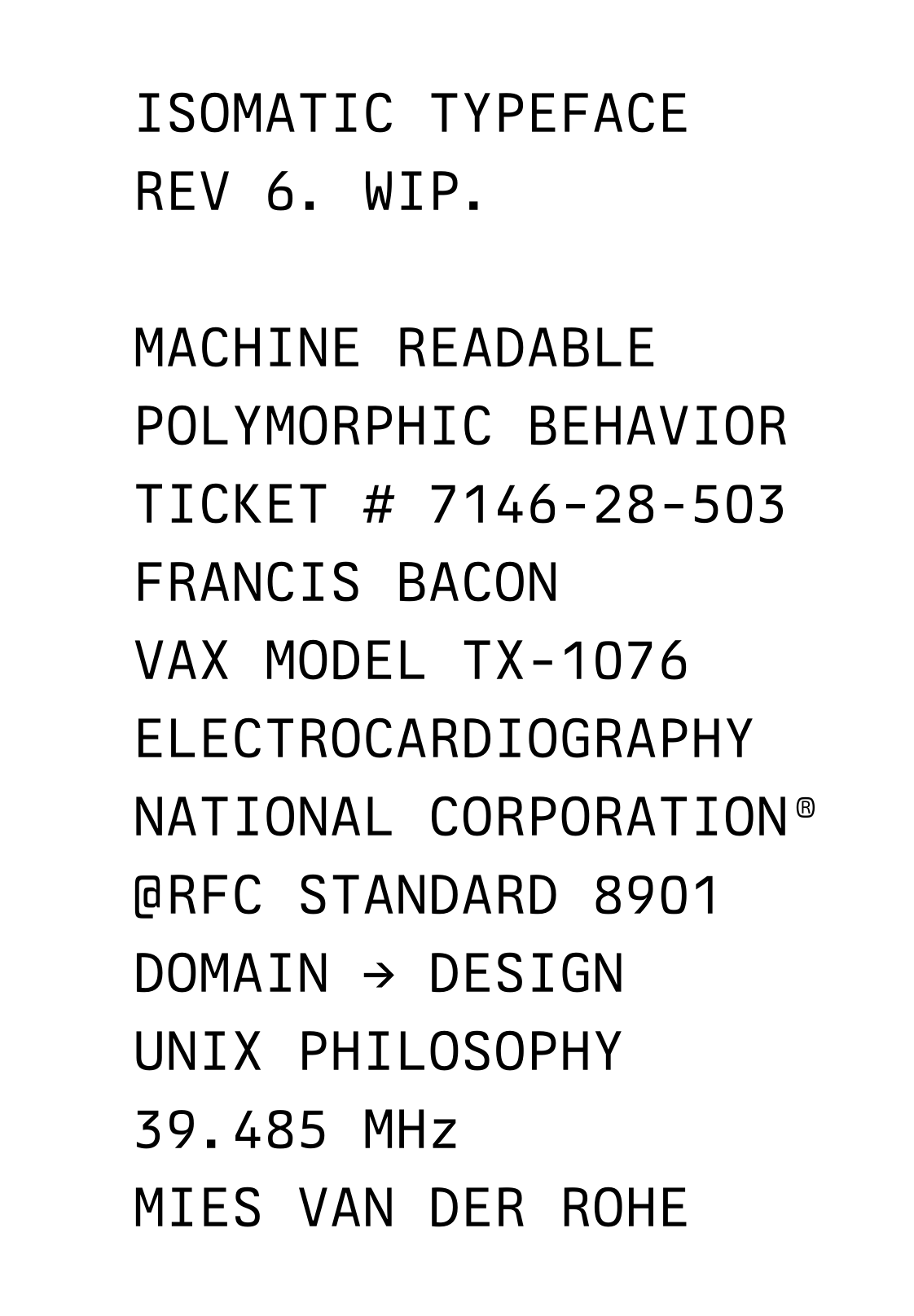 Isomatic Type Rev 6 WIP