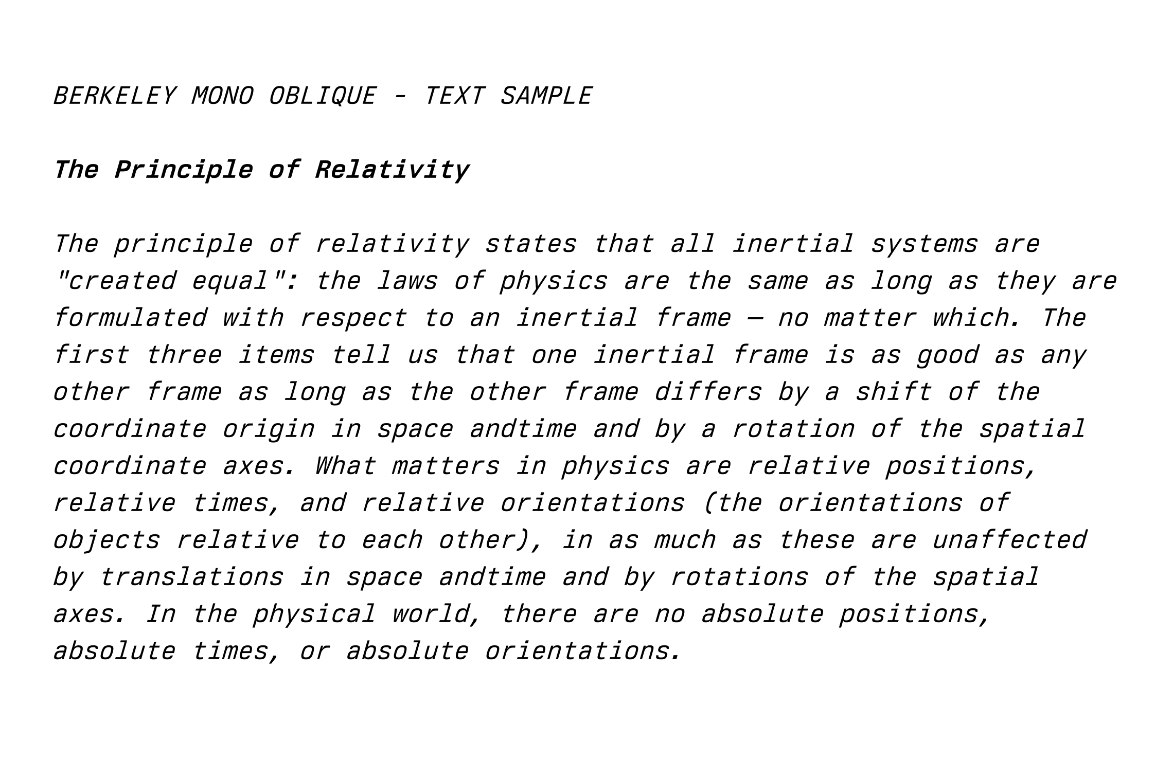 Berkeley Mono Oblique